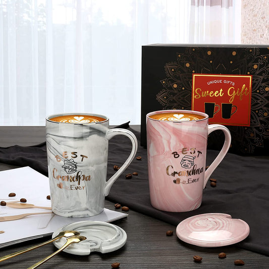 Best Grandma and Grandpa Coffee Mugs Gift Set